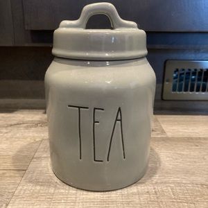 Rae dunn gray baby size TEA canister